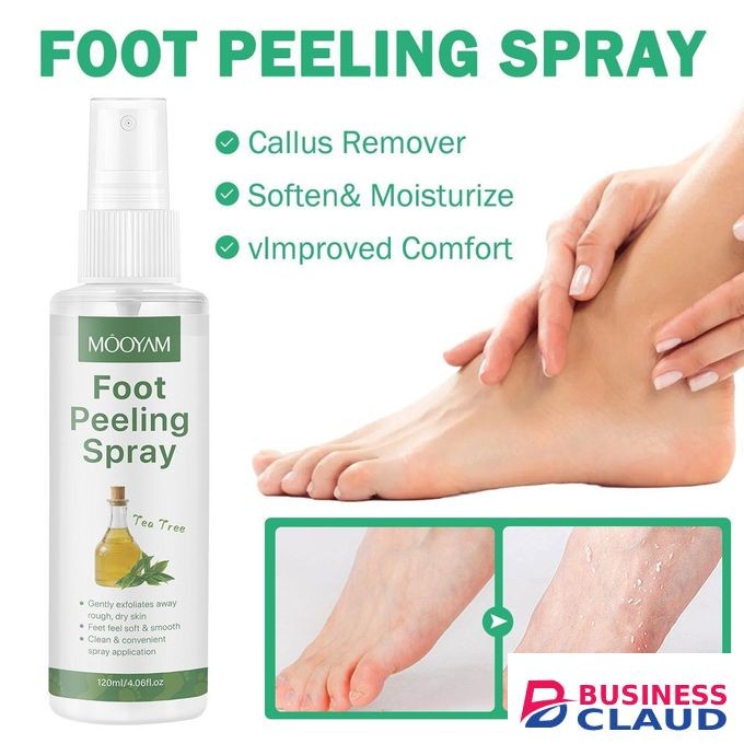 Foot Exfoliating Peeling Spray Callus Remover, Cracked Heel Repair, Rough Dry Skin Exfoliating & Moisturizing Foot Care Foot Peeling Spray, Tea Tree Foot Exfoliator Spray