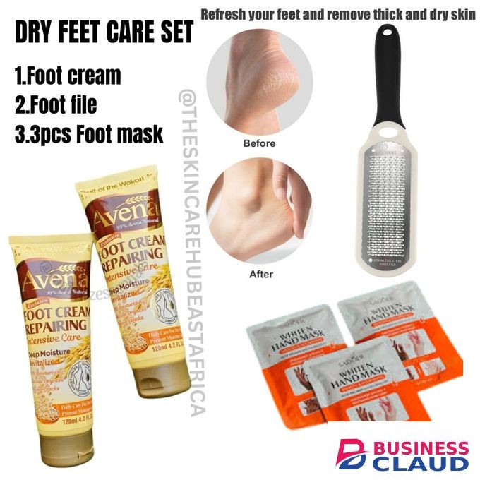 5 DRY FEET CARE ESSENTIALS(Foot Cream,foot File&3 Foot Masks)