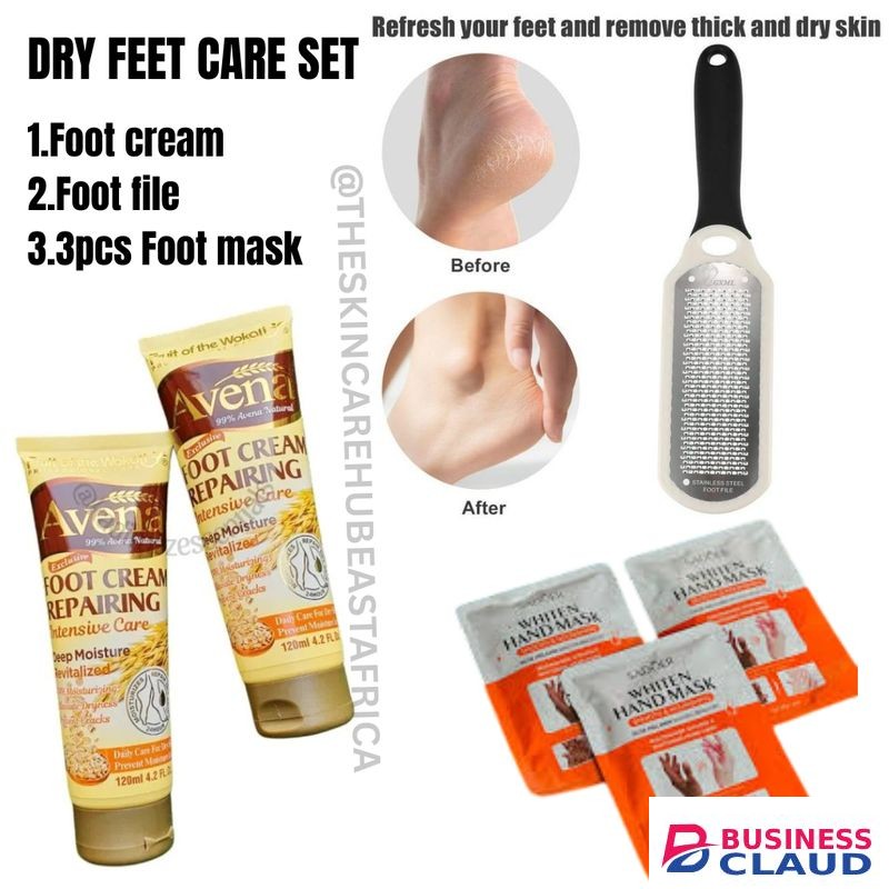 5 DRY FEET CARE ESSENTIALS(Foot Cream,foot File&3 Foot Masks)