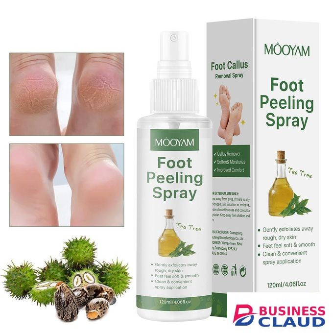 Foot Peeling Exfoliating Callus Remover Spray, Cracked Heel Repair, Rough Dry Skin Exfoliating & Moisturizing Foot Care Foot Peeling Spray, Tea Tree Foot Exfoliator Spray