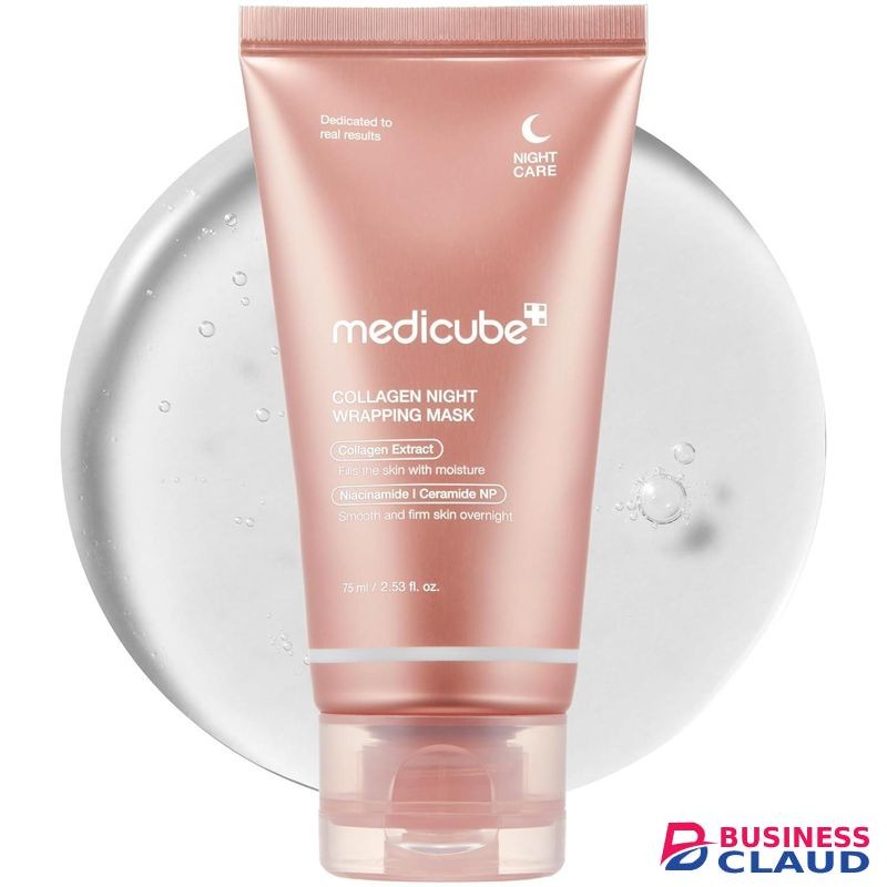 Medicube Collagen Overnight Wrapping Peel Off Facial Mask Pack - Elasticity & Hydration Care, Reduces Sagging & Dullness - Hydrolyzed Collagen For Glowing Skin - Korean Skin Care 75ML