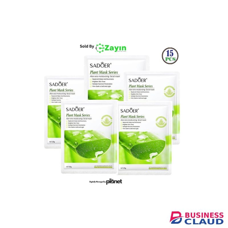 SADOER 15 pcs Hydrating Mask with Aloe Extract Daily Skincare Sheet Mask Soothing Gel Mask Calming Sheet Mask for Redness Korean Aloe Vera Mask Sheet Face Mask for Dry & Sunburned Skin Aloe vera skincare