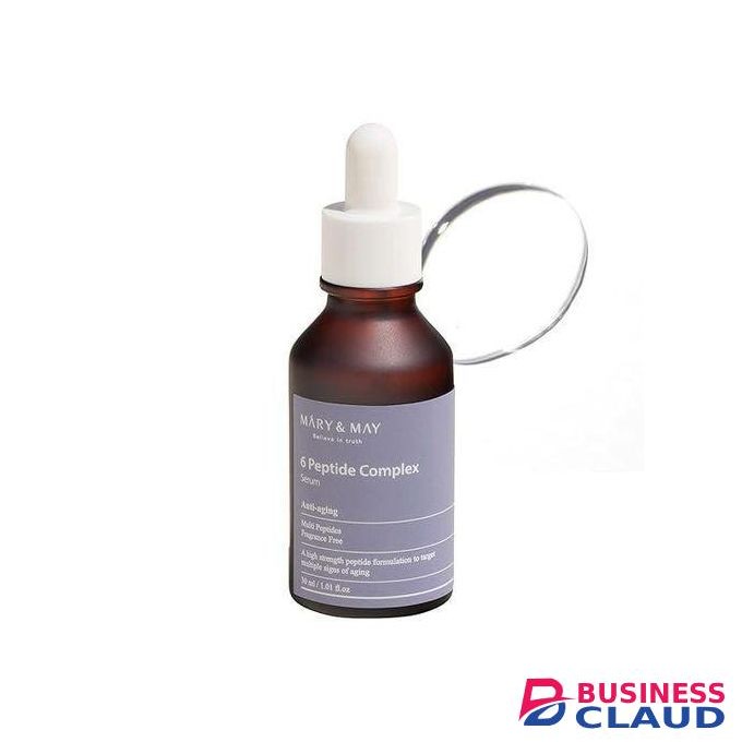 Mary & May 6 Peptide Complex Serum 30ml Reduce Fine Lines and Wrinkles, Aging care, Firm skin, Fragrance Free, Korean Skincare