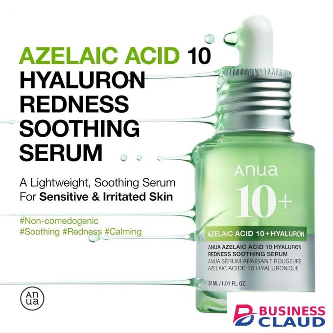 Anua Azelaic Acid 10 Hyaluron Redness Soothing Serum, Facial Serum for Sensitive skin, Hyaluronic Acid, Niacinamide, Spot Care, Natural Color, Vegan, Korean Skincare (30ml/ 1.01 fl oz.)