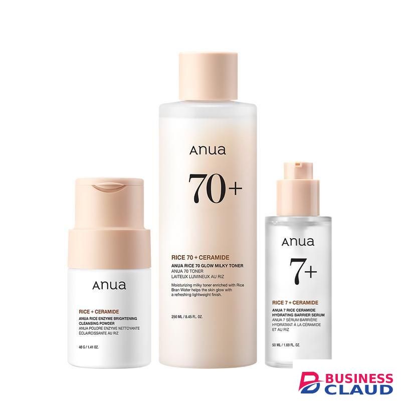 Anua Korean Rice Glass Skin set, Rice enzyme mask, Facial cleanser, Lightweight Milky Toner, Brightening serum, Comfort skincare