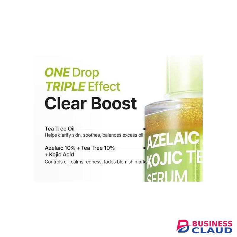 Purito SEOUL Azelaic Acid 10% + Kojic Acid + Tea Tree Facial Serum, for Acne & Marks, Breakouts, High-Level Azelaic Acid 10%, Korean skincare, 30mL