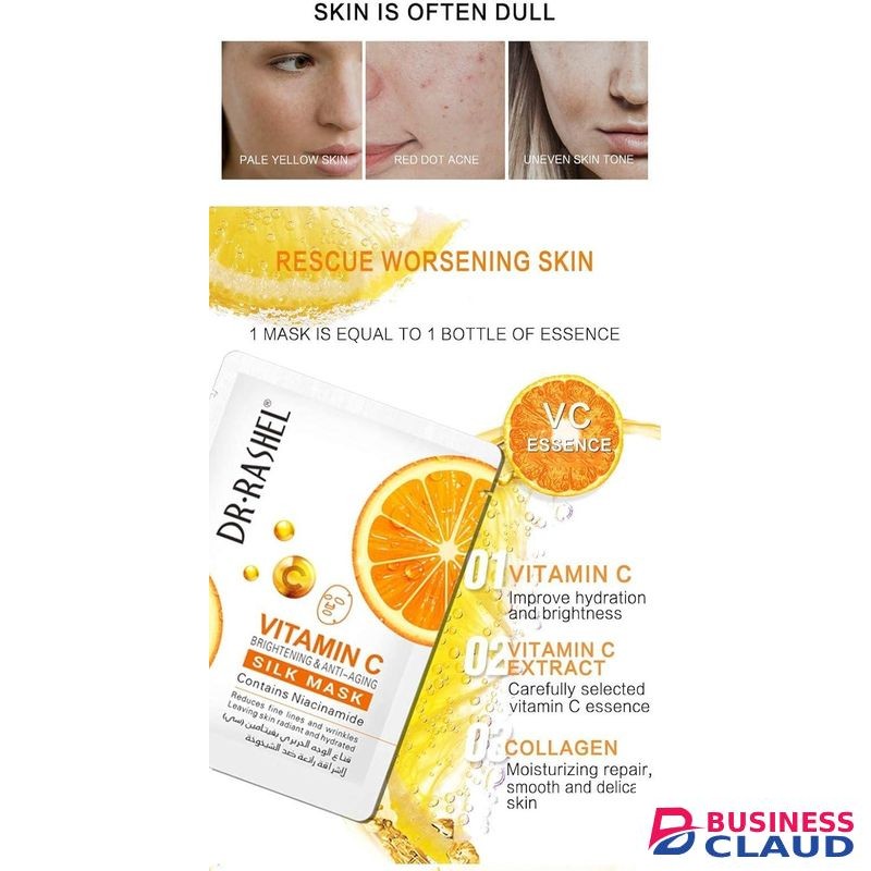 DR RASHEL Organic Vitamin c brightening & anti-aging silk mask 28gm
