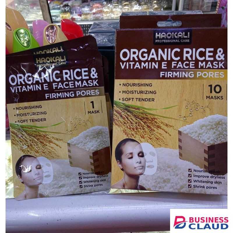 Haokali Organic Rice & Vitamin E face mask (10 masks)
