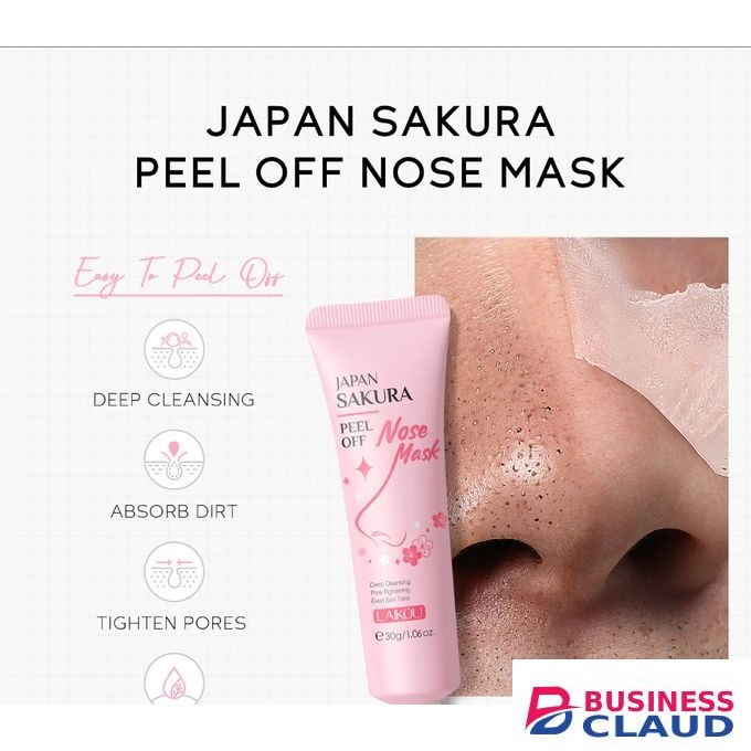Laikou Sakura Peel Off Face Mask, Deep Pores Clean and Blackhead Remover Mask, Brightening and Hydrating Face Mask, for All Skin Types
