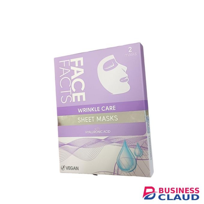 Face Facts Wrinkle Care SHEET FACE MASKS With Hyaluronic Acid VEGAN nk