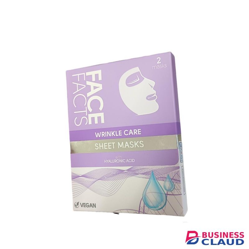 Face Facts Wrinkle Care SHEET FACE MASKS With Hyaluronic Acid VEGAN nk