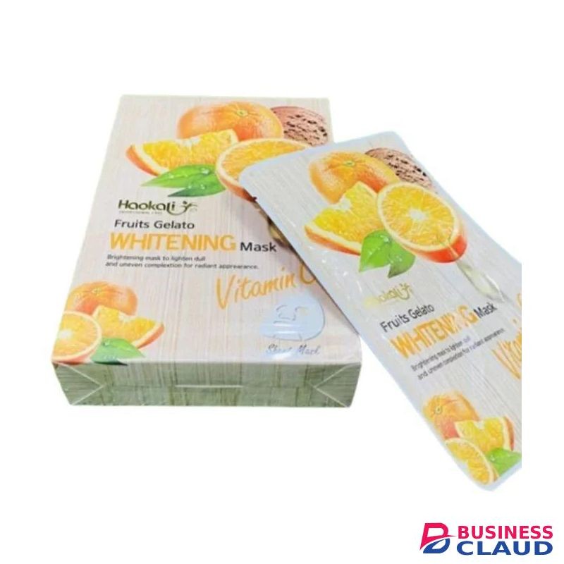 Haokali Whitening Vitamin C Facial Mask Sheet, Deep Hydration, Brightening & Revitalizing Skin Mask
