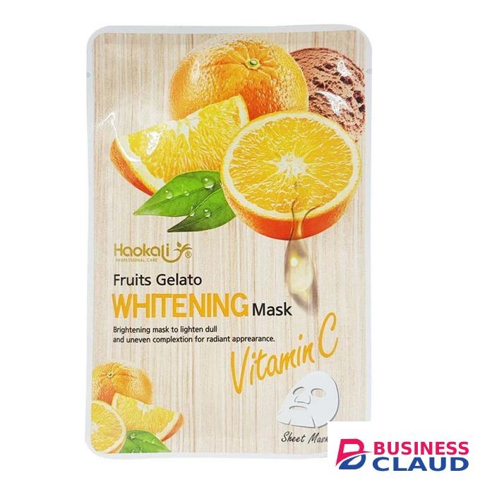 Haokali Whitening Vitamin C Facial Mask Sheet, Deep Hydration, Brightening & Revitalizing Skin Mask