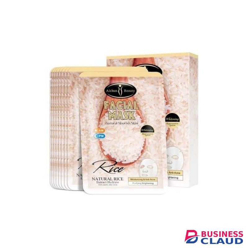 Aichun Beauty 10Pcs Natural Rice Extra Hydrate Facial Face Sheet Mask