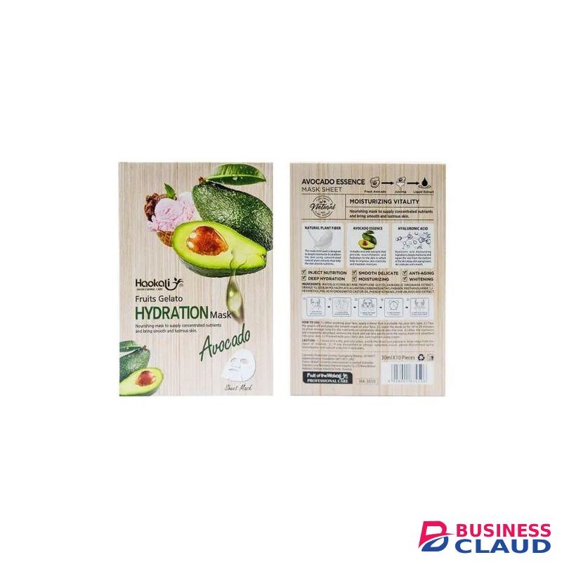 Haokali 10Pcs Avocado Facial Mask Sheet Hydration Fruits Face Masks