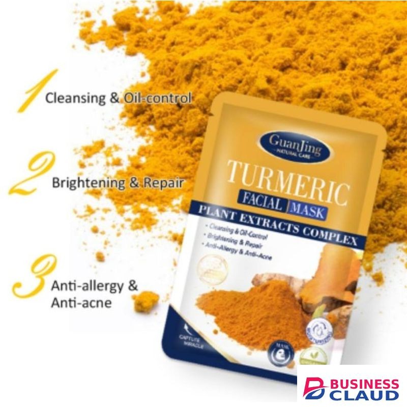 Guanjing Organic Turmeric Facial Mask Sheets For Oil Control,Cleansing,Repair, Brightening,anti-allergy& Anti-acne-10pcs