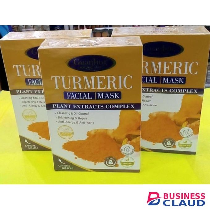 Guanjing Organic Turmeric Facial Mask Sheets For Oil Control,Cleansing,Repair, Brightening,anti-allergy& Anti-acne-10pcs