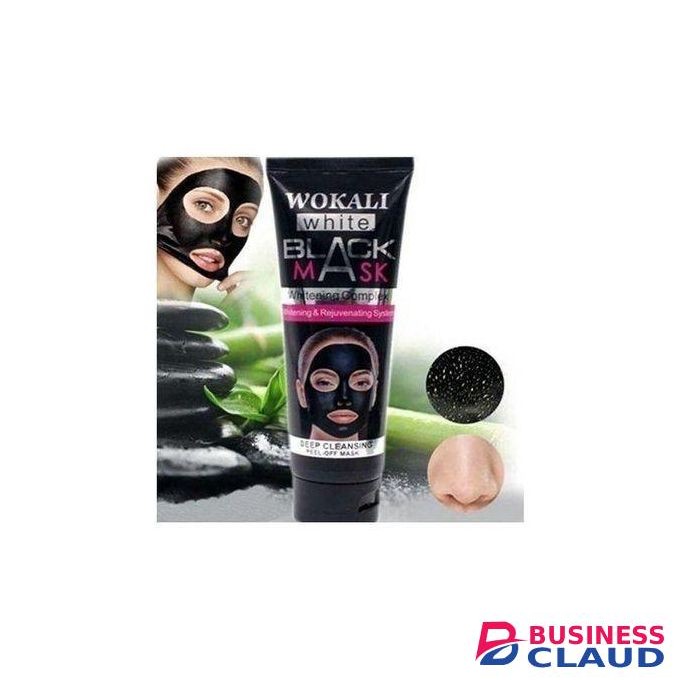Wokali Whitening & Rejuvenating White Black Mask 130ml, Pore Cleanser, Brightening Peel-Off Facial Mask
