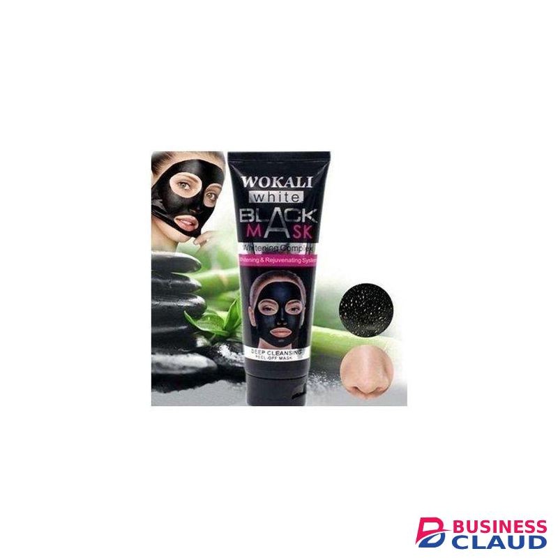 Wokali Whitening & Rejuvenating White Black Mask 130ml, Pore Cleanser, Brightening Peel-Off Facial Mask