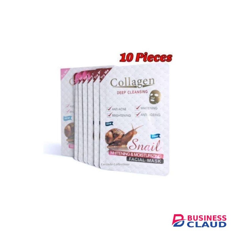 Collagen Snail Extract Brightening Facial Mask – Deep Moisturizing & Hydrating Glow