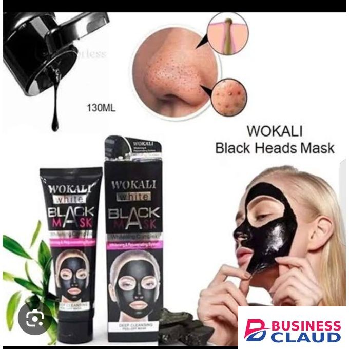 Wokali Whitening & Rejuvenating White Black Mask, Pore Cleanser, Brightening Peel-Off Mask 130ml