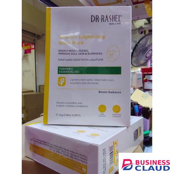 DR RASHEL Best turmeric brightening sheet mask deeply moisturizing, blemishes, Improves dull skin
