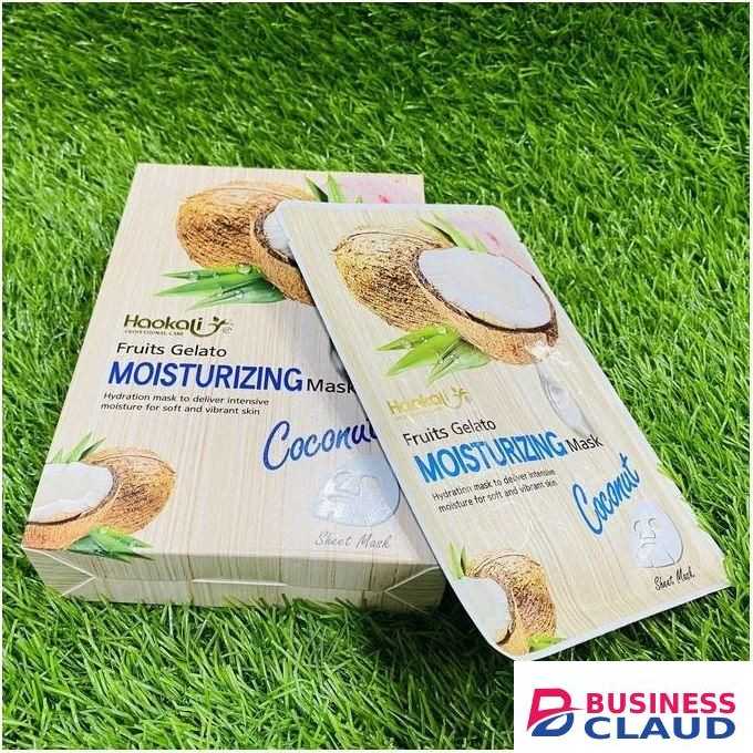 Haokali 10Pcs Coconut Facial Sheet Masks Moisturizing Face Mask