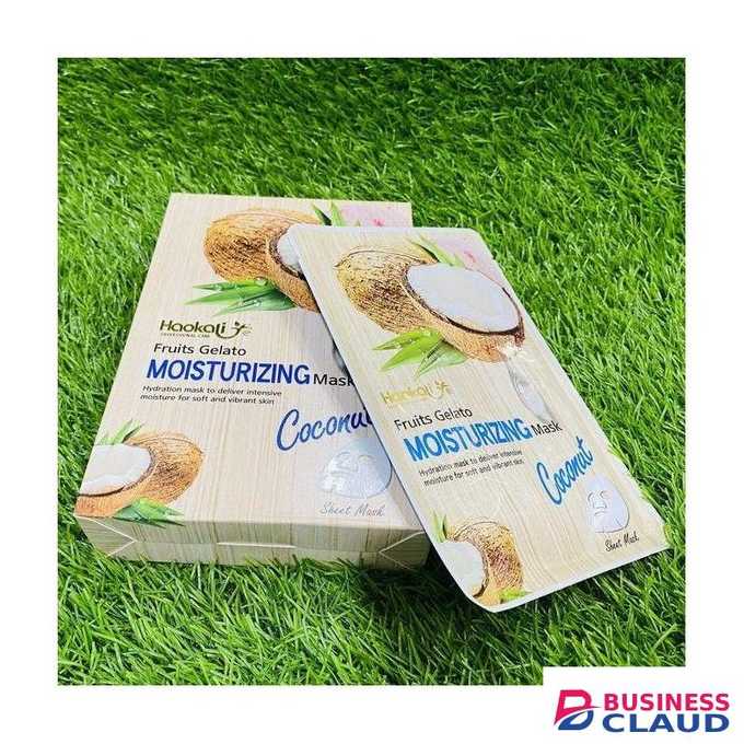 Haokali 10Pcs Coconut Facial Sheet Masks Moisturizing Face Mask