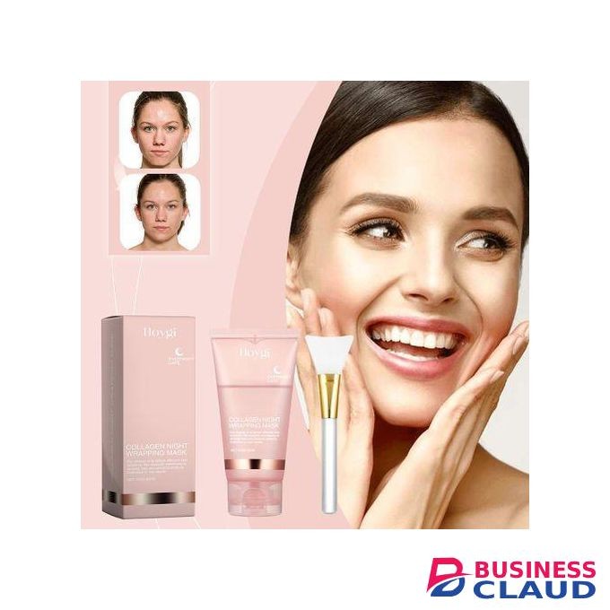 Night Collagen Wrapping Mask Rejuvenation Moisturizing Brightening Face Mask Make Glowy Skin Elasticity Facial