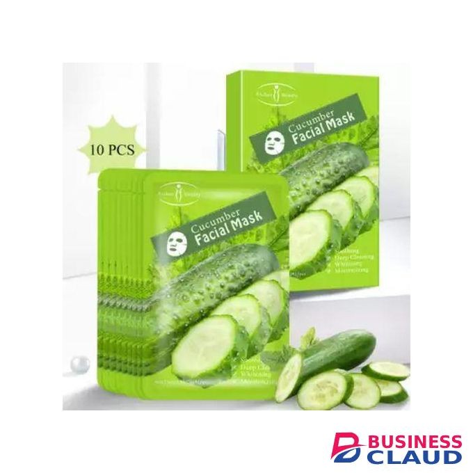 Aichun Beauty 10Pcs Cucumber Facial Mask Sheet Soothing Cleaning Face Mask