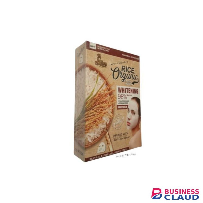Bliss 10Pcs Rice Organic Facial Masks Face Sheets Hyaluronic Acid