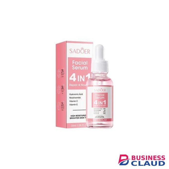SADOER 4 in 1 Repair and Nourish with Hyaluronic Acid, Nicotinamide, Vitamin C and Vitamin E, High Moisturizing and Brighten Skin Tone, Rejuvenates, Whitens Blemishes and Dark Spots