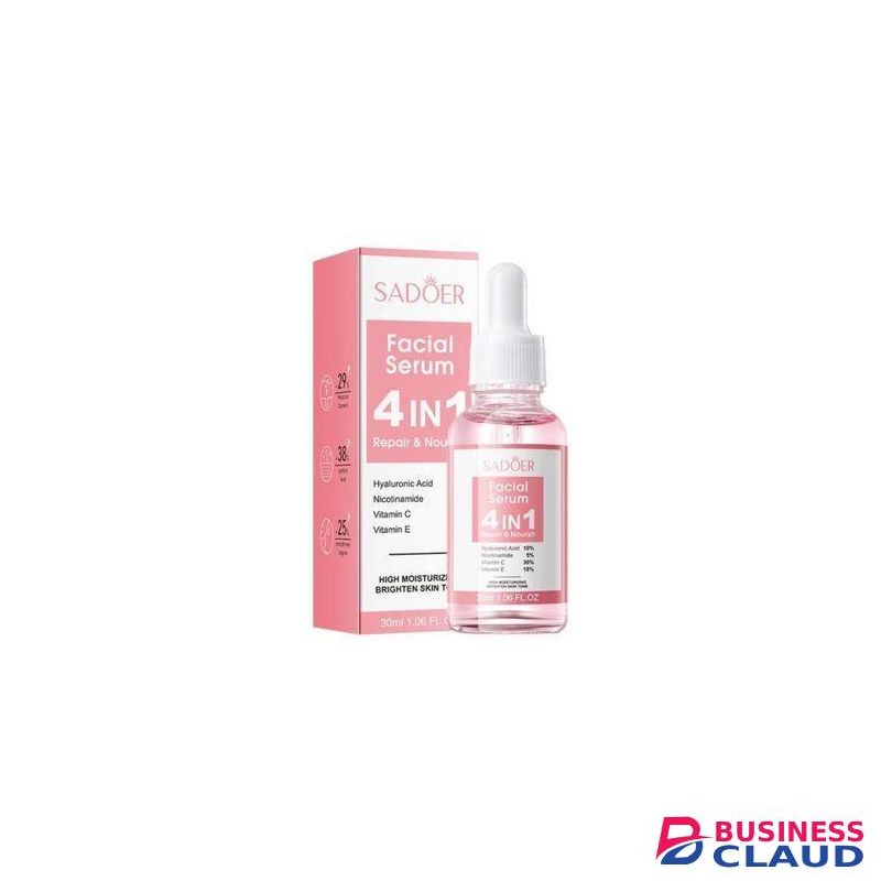 SADOER 4 in 1 Repair and Nourish with Hyaluronic Acid, Nicotinamide, Vitamin C and Vitamin E, High Moisturizing and Brighten Skin Tone, Rejuvenates, Whitens Blemishes and Dark Spots