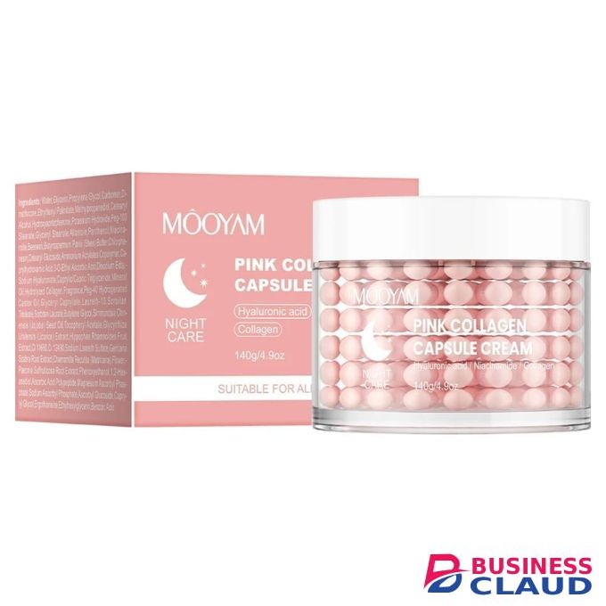 MOOYAM NEW ADVANCED COLLAGEN SKINCARE SET WRAPPING MASK 80G + PINK COLLAGEN CAPSULE CREAM 140G