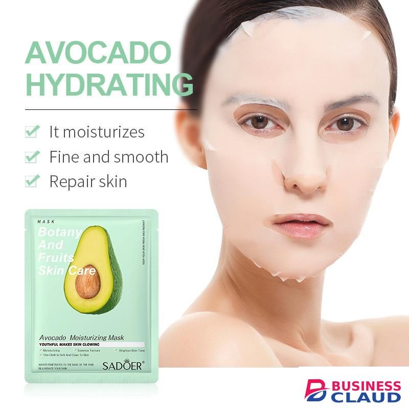 SADOER Avocado Facial Sheet Mask Tissue Face Mask Fruit Extract Moisturizing