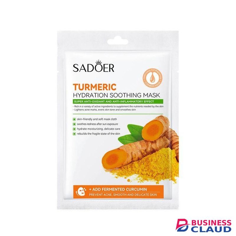 SADOER 4pcs Turmeric Face Mask, Sheet Mask Skincare For Acne, Dark Spots And Wrinkles, Skincare For Cleanse Face, Shrink Pores And Nourishing Skin And Oil Balance