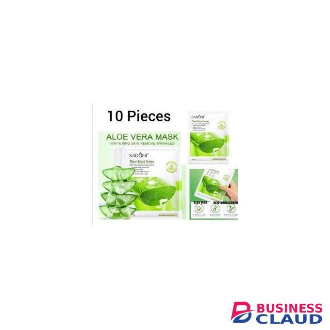 SADOER 10 Pieces Face Hydrating and Moisturizing Aloe Vera Facial sheet Mask Anti Wrinkles anti Aging