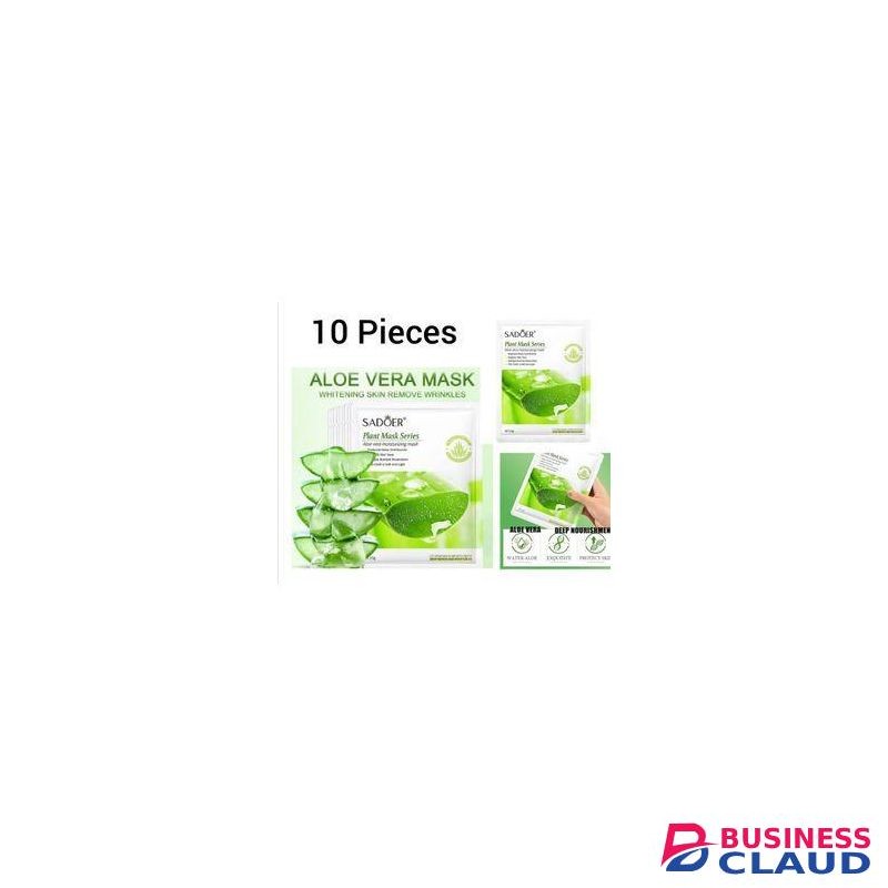 SADOER 10 Pieces Face Hydrating and Moisturizing Aloe Vera Facial sheet Mask Anti Wrinkles anti Aging