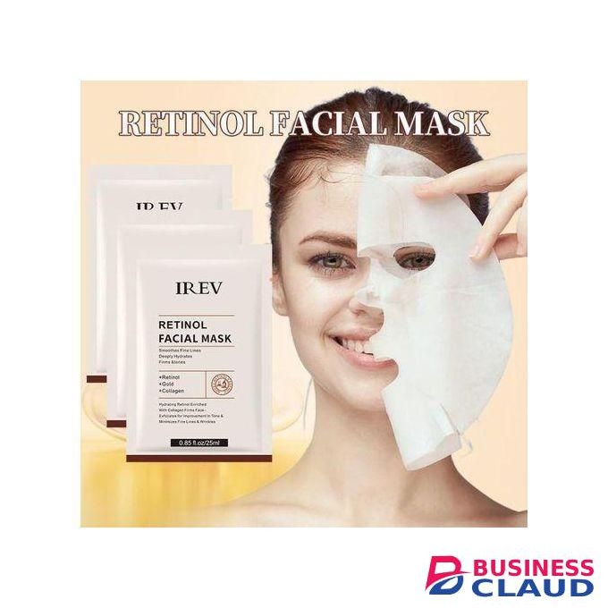 IREV Retinol Facial Mask – Anti-Aging, Brightening & Hydrating Sheet Mask Single Pack -With Retinol, Collagen & Hyaluronic Acid - For All Skin Types