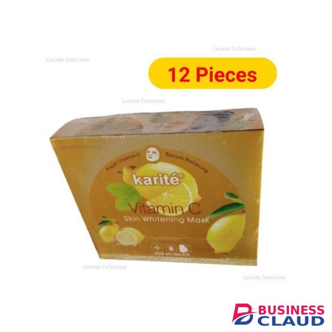 12Pcs Vitamin C Brightening Face Mask Facial Sheet Masks