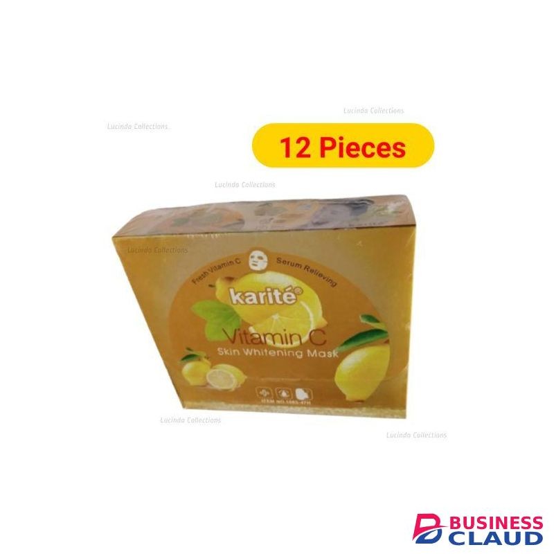 12Pcs Vitamin C Brightening Face Mask Facial Sheet Masks