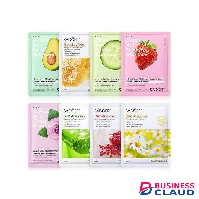 SADOER 8 Pcs Fruit Face Mask & Anti Wrinkle Moisturiz-ing Skin Care