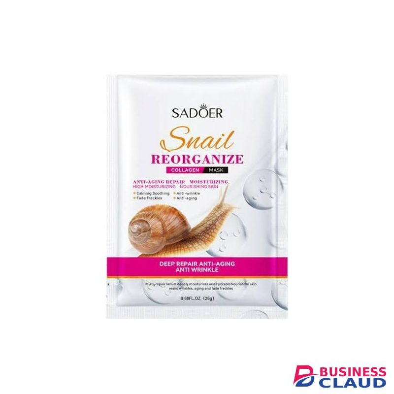 SADOER Snail Reorganize Collagen Facial mask Sheet -6pcs