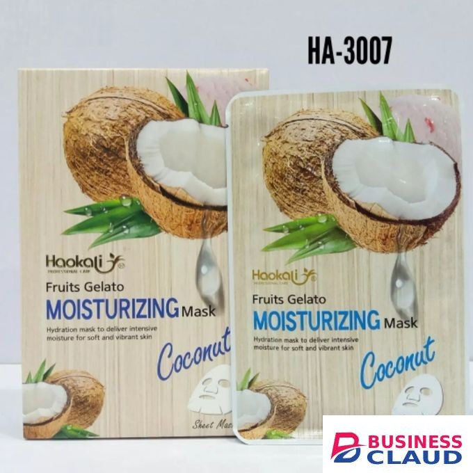 Haokali 10Pcs Moisturizing Coconut Face Facial Sheet Masks