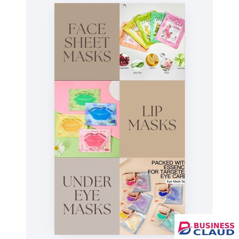 KORMESIC 14-Piece Facial Mask Set – Sheet Masks, Lip Masks & Eye Masks Deep Hydration & Brightening Skincare Kit