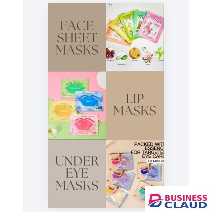 KORMESIC 14-Piece Facial Mask Set – Sheet Masks, Lip Masks & Eye Masks Deep Hydration & Brightening Skincare Kit