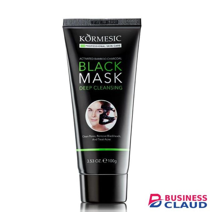 KORMESIC ACTIVATED BAMBOO CHARCOAL BLACK MASK - 100g - Cleans Pores, Removes Blackheads, And Treats Acne