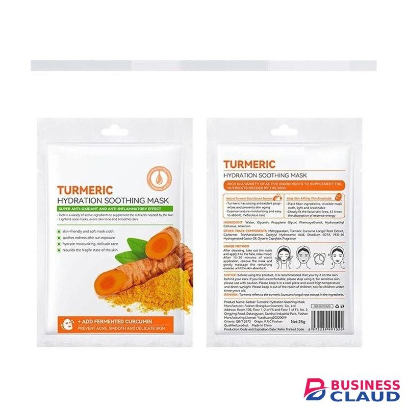 SADOER 5 pcs Turmeric Face Mask, Sheet Mask Skincare For Acne, Dark Spots And Wrinkles, Skincare For Cleanse Face, Shrink Pores And Nourishing Skin And Oil Balance