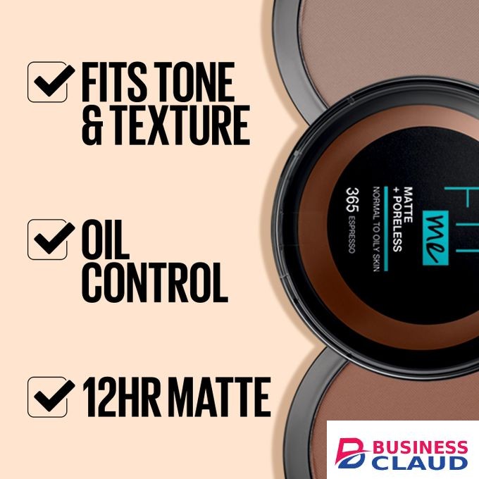 Maybelline Fit Me Matte Poreless Powder 360 Mocha, Lightweight, 12hr Long Wearing, Skin Tone Matching, Absorbs Oil