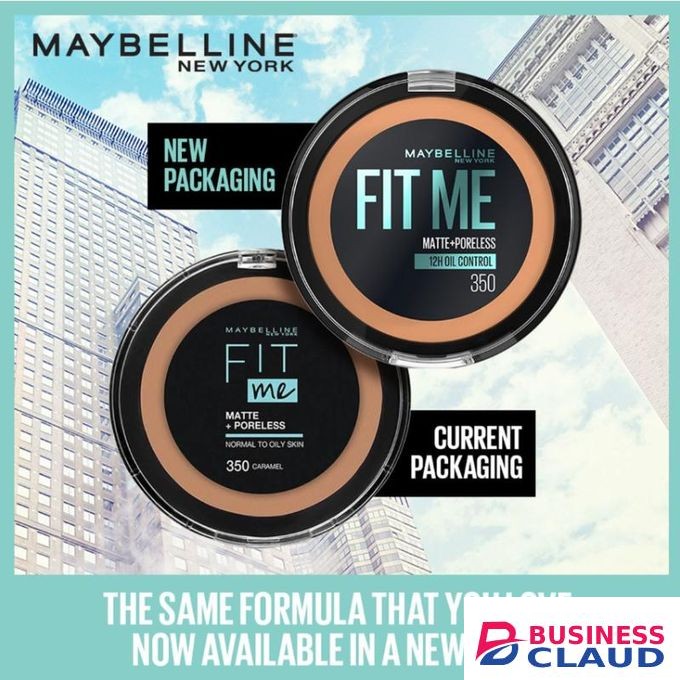 Maybelline Fit Me Mate Poreless Powder 350 Caramel, Lightweight, 12hr Long Wearing, Skin Tone Matching, Absorbs Oil